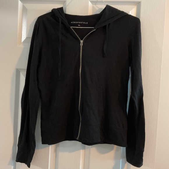 Aeropostale Black Full Zip Hoodie - Picture 1 of 4